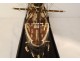 Painted wooden boat model Trois-Mâts ship Desaix late 19th 20th century collection