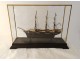 Painted wooden boat model Trois-Mâts ship Desaix late 19th 20th century collection