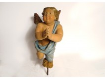 Sculpture polychrome wood statue cherub cherub angel XVIIth century