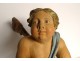 Sculpture polychrome wood statue cherub cherub angel XVIIth century