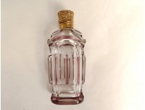 Crystal salt bottle cut silver vermeil gilded metal XIXth century