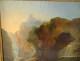 HST landscape painting Italian school characters waterfall frame stuccoed XIXth