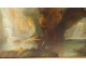 HST landscape painting Italian school characters waterfall frame stuccoed XIXth