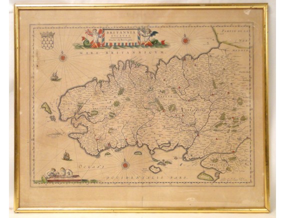 Breton Lot Et Garonne Deptm Original Gravure sur Cuivre Carte Géographique Breton 1800 