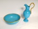 Toilet service jug basin blue opaline bronze swan neck Charles X XIXth