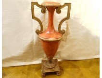 Large decorative vase Directoire gilded polychrome wood amphora late 18th century