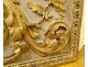 Large decorative panel carved polychrome gilded oak acanthus XVIII