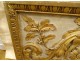 Large decorative panel carved polychrome gilded oak acanthus XVIII
