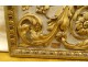 Large decorative panel carved polychrome gilded oak acanthus XVIII