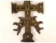 Croix Caravaca bronze Christ crucifix angelots calice Espagne XVIIè siècle