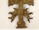 Croix Caravaca bronze Christ crucifix angelots calice Espagne XVIIè siècle