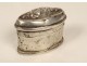 Boîte à fard ovale argent massif feuillage Chambéry Savoie XVIIIème siècle