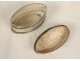 Boîte à fard ovale argent massif feuillage Chambéry Savoie XVIIIème siècle