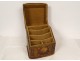 Mail box embossed leather gilded iron coat of arms foliage 18th century