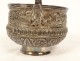 Small Setla hammam bowl, solid silver, Tunisian design, floral and foliage pattern, 156g, 19th century