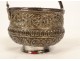 Small Setla hammam bowl, solid silver, Tunisian, floral and foliage design, 156g, 19th century