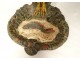 Polychrome cast iron umbrella stand with heron and fish motif, Art Nouveau, 19th century