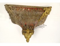 Console cul de lampe cartel marqueterie Boulle laiton Napoléon III XIXème