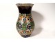 Vase faïence émaillée polychrome Thoune Suisse fleurs feuillage XIXè siècle