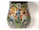 Vase faïence émaillée polychrome Thoune Suisse fleurs feuillage XIXè siècle