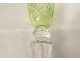 6 verres à pied à vin cristal taillé couleur verte chartreuse fin XIXème