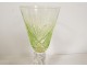 6 verres à pied à vin cristal taillé couleur verte chartreuse fin XIXème
