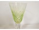 6 verres à pied à vin cristal taillé couleur verte chartreuse fin XIXème