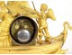 Pendulum Travel Love Time swans gilded bronze att. Boizot I Empire 19th