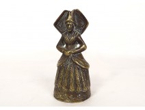 Clochette de table bronze ciselé femme Moyen-Age XIXème siècle