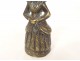 Clochette de table bronze ciselé femme Moyen-Age XIXème siècle
