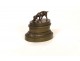 Encrier bronze chien de chasse lièvre sculpture XIXème siècle
