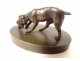 Encrier bronze chien de chasse lièvre sculpture XIXème siècle