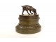 Encrier bronze chien de chasse lièvre sculpture XIXème siècle