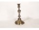 Regency silvered bronze candlestick with foliage and flowers, 18th century
