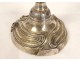 Bougeoir Régence bronze argenté flambeau feuillag fleurs XVIIIème siècle