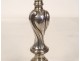 Regency silvered bronze candlestick with foliage and flowers, 18th century