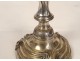 Regency silvered bronze candlestick with foliage and flowers, 18th century