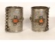 Pair of ankle bracelets Khalkhal Kabylie Algeria coral silver 19th century