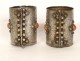 Pair of ankle bracelets Khalkhal Kabylie Algeria coral silver 19th century