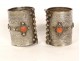 Pair of ankle bracelets Khalkhal Kabylie Algeria coral silver 19th century