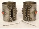 Pair of ankle bracelets Khalkhal Kabylie Algeria coral silver 19th century