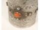 Pair of ankle bracelets Khalkhal Kabylie Algeria coral silver 19th century