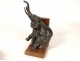 Paire serre-livres sculptures éléphants Ary Bitter bronze Art Déco XXème