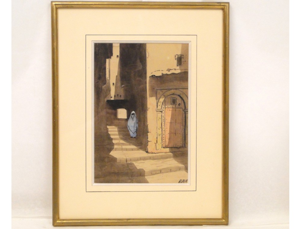 Aquarelle Maroc signé MAJID FARTAL paysage animé marine XX Aquarelle Maroc signé MAJID FARTAL paysage animé marine XX