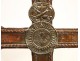 Cross embossed copper cherubs procession Jesus Virgin Mary 17th