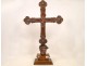 Cross embossed copper cherubs procession Jesus Virgin Mary 17th