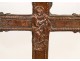 Cross embossed copper cherubs procession Jesus Virgin Mary 17th