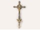Processional cross in gold silver bronze Christ 19th