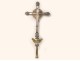 Processional cross in gold silver bronze Christ 19th