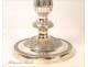Pair of Candlesticks Bronze Silver Flowers Food 19th